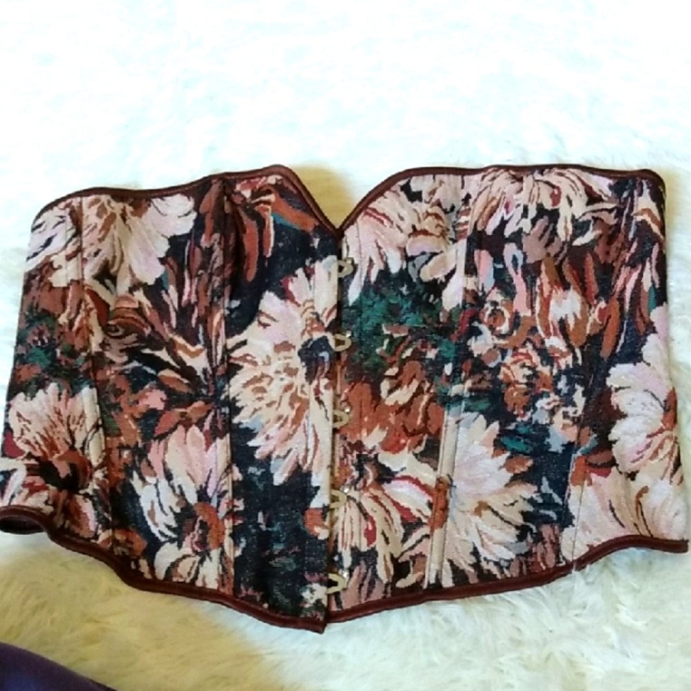Floral Strapless Corset Top